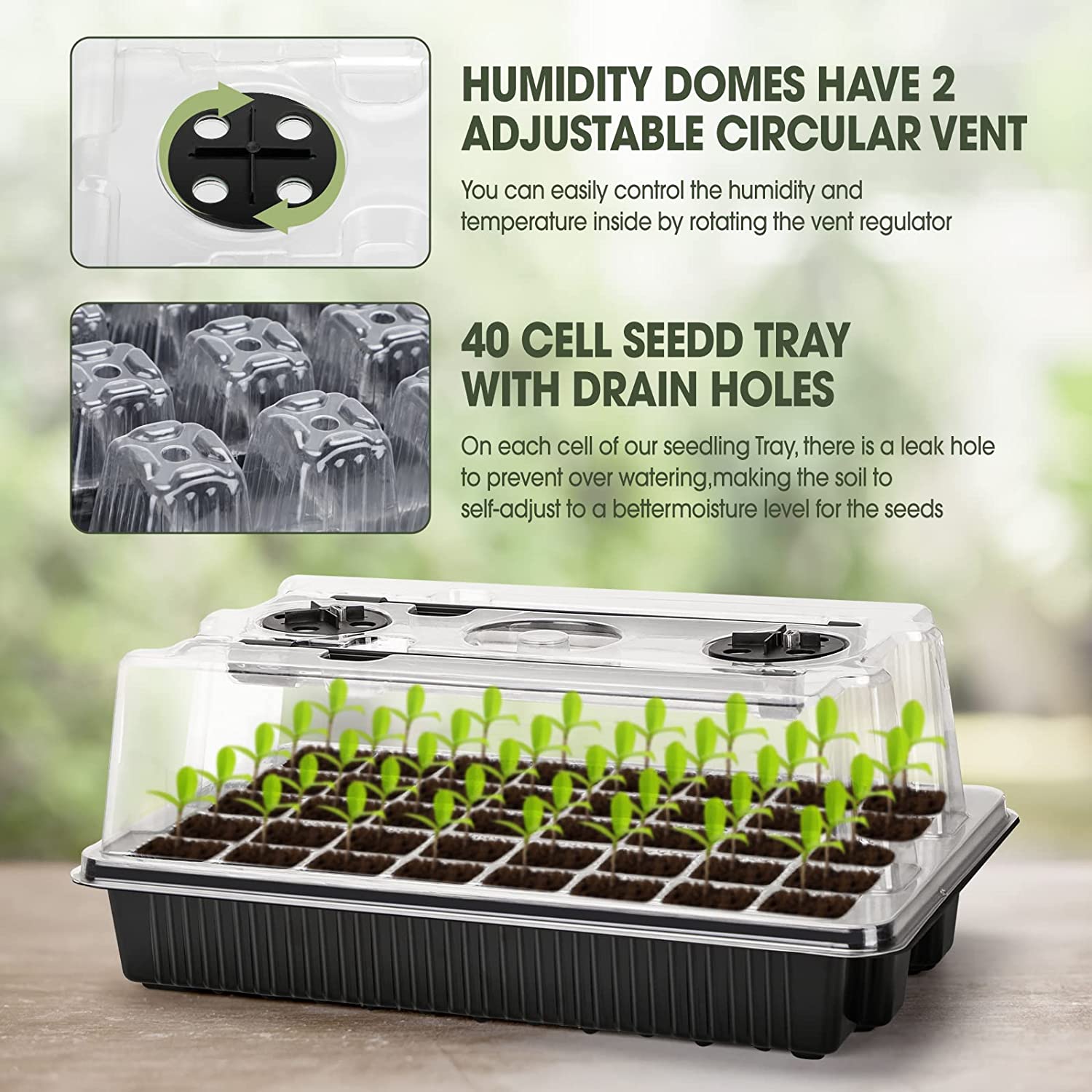 【Best 】1 Set, Seed Starter Tra – Humidity Dome Kit Bewertung und Preis