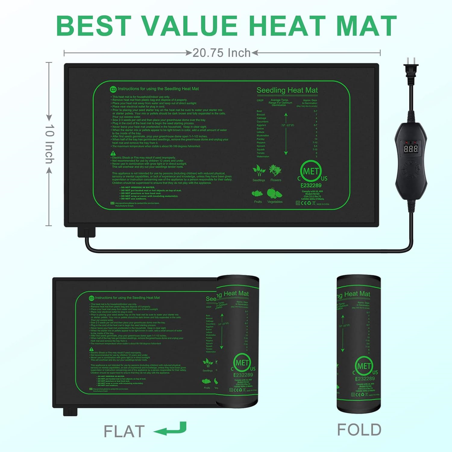 Seedling Heat Mat With Digital – Heat Mat Seedling Bewertung und Preis