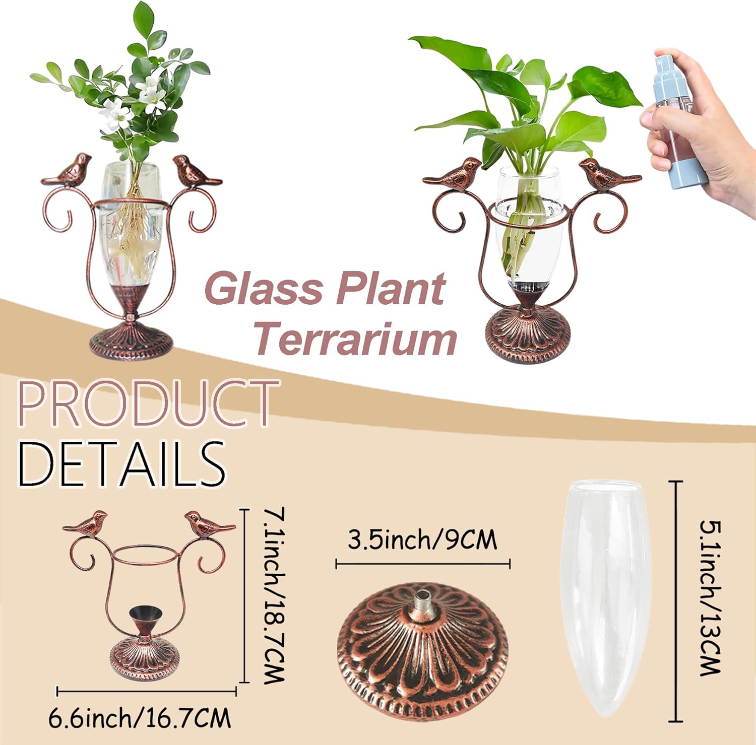 2 Vintage Copper Bird Plant Pr – Propagation Station Vase Bewertung und Preis